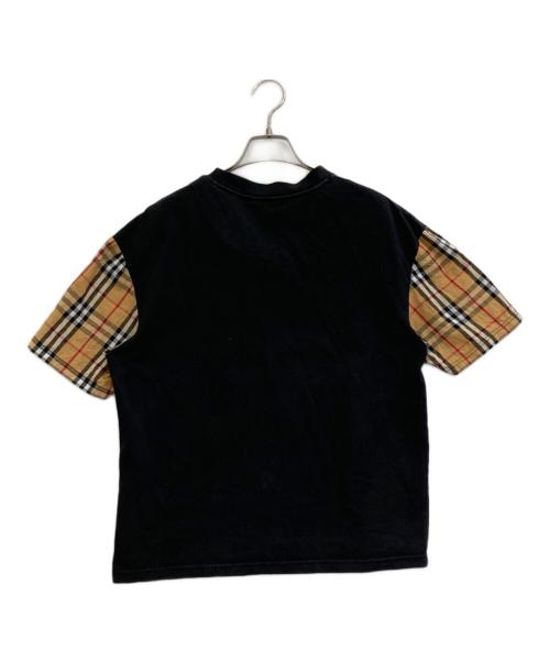 BURBERRY LONDON（バーバリーロンドン）BURBERRY LONDON (バーバリーロンドン) ノバチェック切替Ｔシャツ ブラック サイズ:XSの古着・服飾アイテム