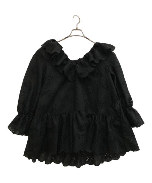 apart by（アパートバイ）apart by (アパートバイ) フリルブラウス ブラック サイズ:Fの古着・服飾アイテム