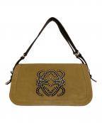 LOEWEロエベ）の古着「スタッズスエードハンドバッグ」｜ブラウン