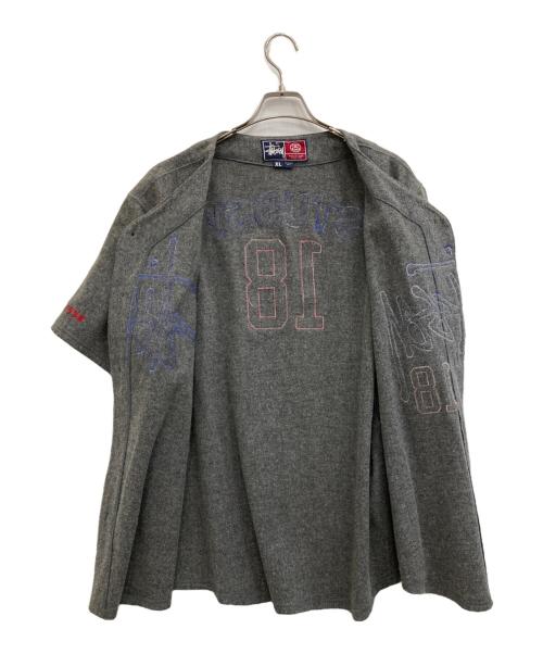 stussy（ステューシー）stussy (ステューシー) ウールベースボールシャツ グレー サイズ:XLの古着・服飾アイテム