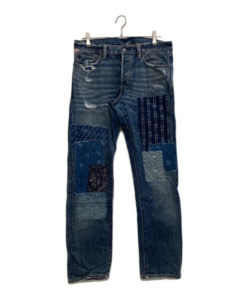 Denim & Supply Ralph Lauren（デニム＆サプライ ラルフローレン）DENIM & SUPPLY RALPH LAUREN (デニム＆サプライ ラルフローレン) パッチワークデニムパンツ インディゴ サイズ:SIZE W34×L32の古着・服飾アイテム