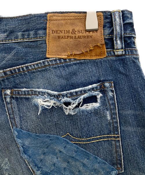 Denim & Supply Ralph Lauren（デニム＆サプライ ラルフローレン）DENIM & SUPPLY RALPH LAUREN (デニム＆サプライ ラルフローレン) パッチワークデニムパンツ インディゴ サイズ:SIZE W34×L32の古着・服飾アイテム