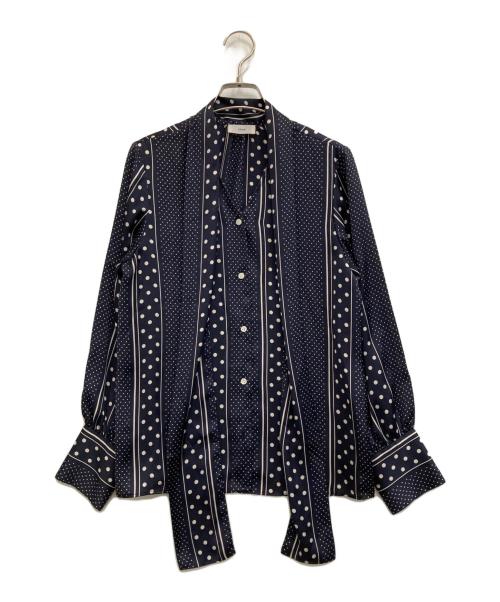 IENA（イエナ）IENA (イエナ) ボウタイVネックブラウス ネイビー サイズ:-の古着・服飾アイテム