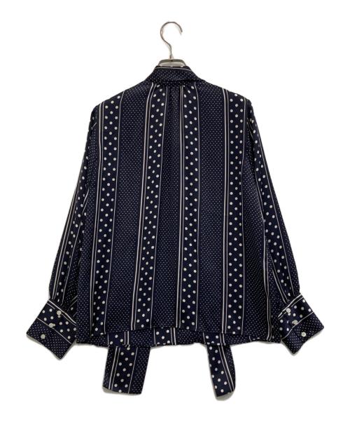 IENA（イエナ）IENA (イエナ) ボウタイVネックブラウス ネイビー サイズ:-の古着・服飾アイテム