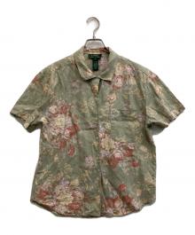 LAUREN RALPH LAUREN（ローレンラルフローレン）の古着「リネン花柄シャツ」｜黄緑