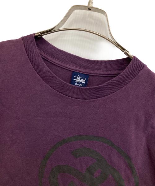 stussy（ステューシー）stussy (ステューシー) プリントTシャツ パープル サイズ:Lの古着・服飾アイテム