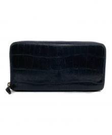 Felisi（フェリージ）の古着「クロコ型押しラウンドファスナー財布」｜ブラック