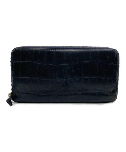 Felisi（フェリージ）Felisi (フェリージ) クロコ型押しラウンドファスナー財布 ブラックの古着・服飾アイテム