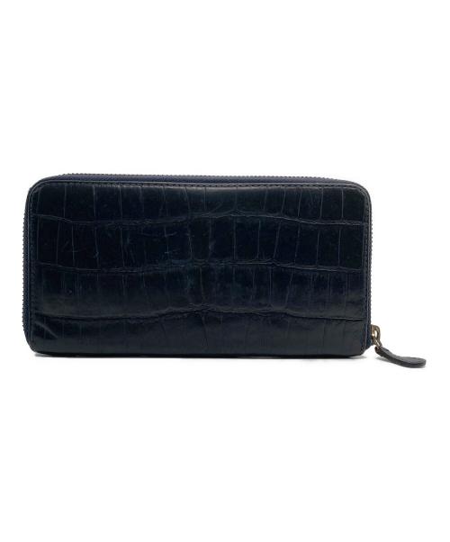 Felisi（フェリージ）Felisi (フェリージ) クロコ型押しラウンドファスナー財布 ブラックの古着・服飾アイテム