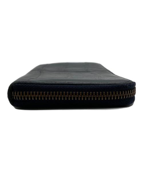 Felisi（フェリージ）Felisi (フェリージ) クロコ型押しラウンドファスナー財布 ブラックの古着・服飾アイテム