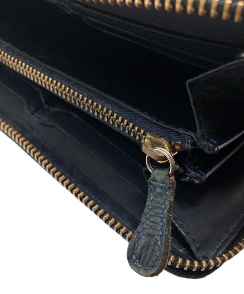 Felisi（フェリージ）Felisi (フェリージ) クロコ型押しラウンドファスナー財布 ブラックの古着・服飾アイテム