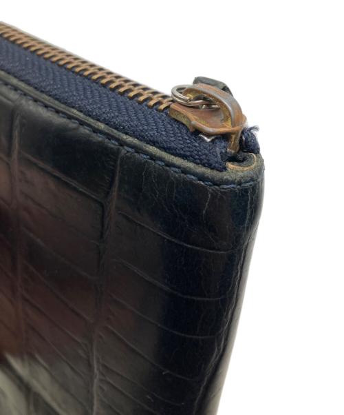 Felisi（フェリージ）Felisi (フェリージ) クロコ型押しラウンドファスナー財布 ブラックの古着・服飾アイテム