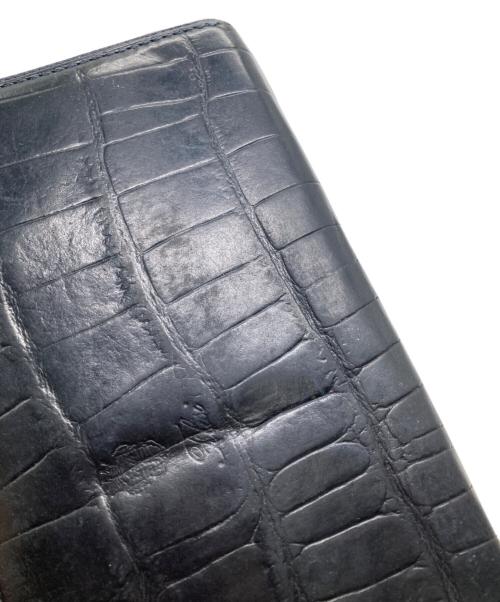 Felisi（フェリージ）Felisi (フェリージ) クロコ型押しラウンドファスナー財布 ブラックの古着・服飾アイテム