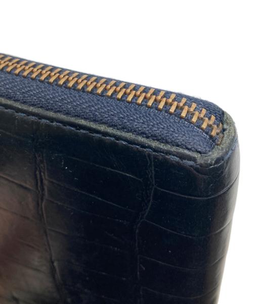 Felisi（フェリージ）Felisi (フェリージ) クロコ型押しラウンドファスナー財布 ブラックの古着・服飾アイテム