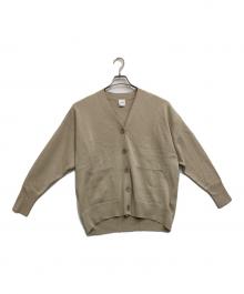 Spick and Span（スピック＆スパン）の古着「コットンアクリルダブルジャガードカーディガン」｜ベージュ