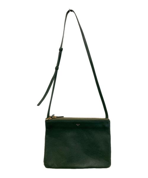 CELINE（セリーヌ）CELINE (セリーヌ) トリオラージショルダーバッグ グリーンの古着・服飾アイテム
