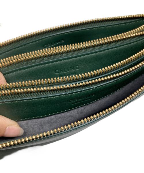 CELINE（セリーヌ）CELINE (セリーヌ) トリオラージショルダーバッグ グリーンの古着・服飾アイテム