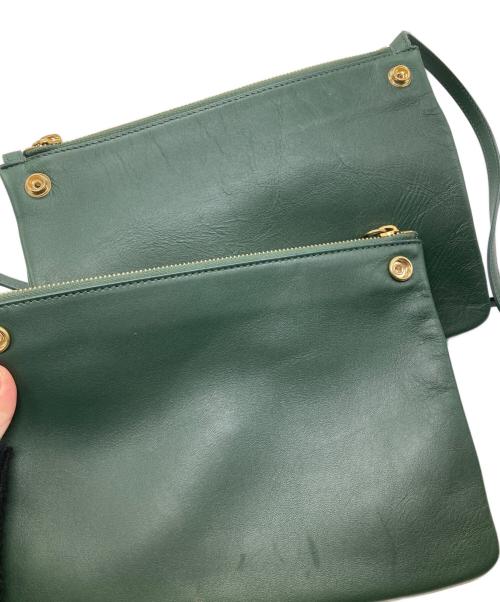 CELINE（セリーヌ）CELINE (セリーヌ) トリオラージショルダーバッグ グリーンの古着・服飾アイテム