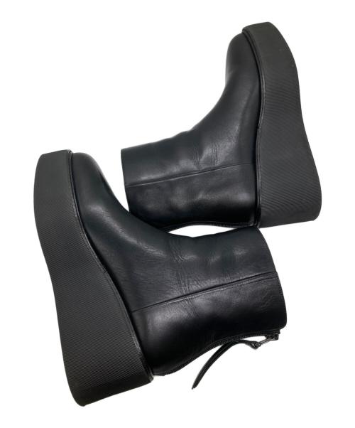 LANVIN en Bleu（ランバンオンブルー）LANVIN en Bleu (ランバンオンブルー) バックジップブーツ ブラック サイズ:24.5の古着・服飾アイテム