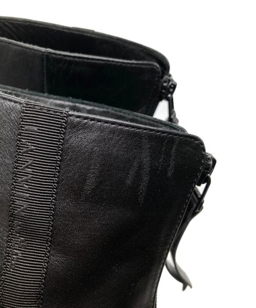 LANVIN en Bleu（ランバンオンブルー）LANVIN en Bleu (ランバンオンブルー) バックジップブーツ ブラック サイズ:24.5の古着・服飾アイテム