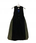 OMMOオーエムエムオー）の古着「LONG VEST BALLOON OP」｜オリーブ×ブラック