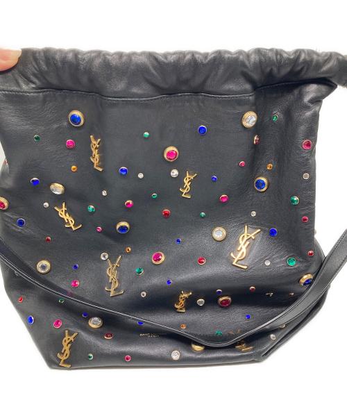 Saint Laurent Paris（サンローランパリ）Saint Laurent Paris (サンローランパリ) TEDDY ビジューワンショルダーバッグ ブラックの古着・服飾アイテム