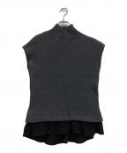 YOKO CHANヨーコチャン）の古着「ペプラムノースニット」｜グレー