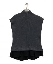 YOKO CHAN（ヨーコチャン）の古着「ペプラムノースニット」｜グレー