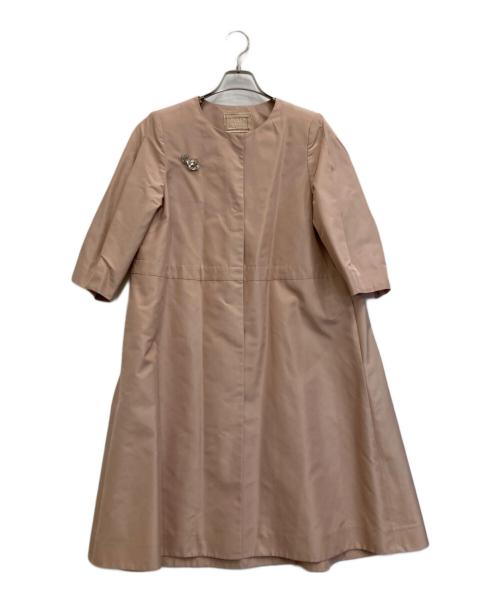 FOXEY BOUTIQUE（フォクシー ブティック）FOXEY BOUTIQUE (フォクシー ブティック) ペアシェイプAラインコート ピンク サイズ:38の古着・服飾アイテム
