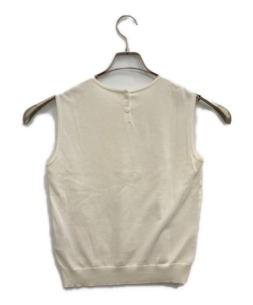 FOXEY（フォクシー）FOXEY (フォクシー) レースノースリーブカットソー ホワイト サイズ:38の古着・服飾アイテム