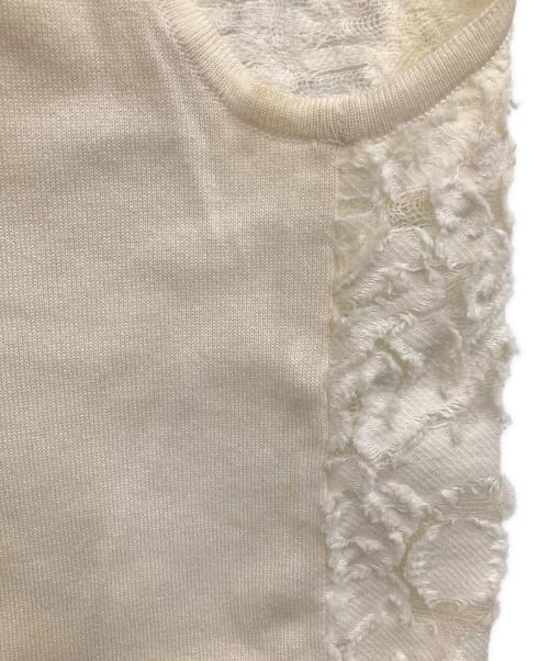 FOXEY（フォクシー）FOXEY (フォクシー) レースノースリーブカットソー ホワイト サイズ:38の古着・服飾アイテム