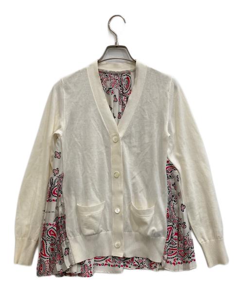 sacai（サカイ）sacai (サカイ) Bandana Print Cardigan ホワイト サイズ:2の古着・服飾アイテム