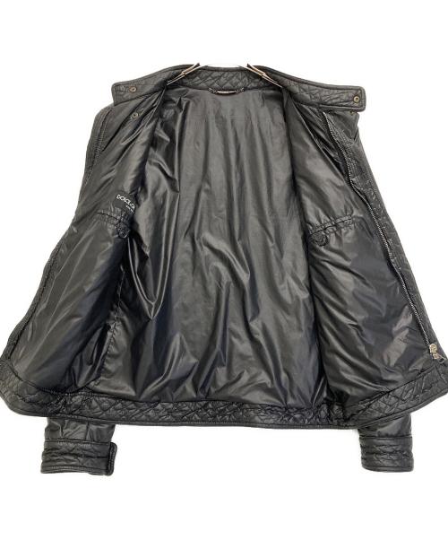 DOLCE & GABBANA（ドルチェ＆ガッバーナ）DOLCE & GABBANA (ドルチェ＆ガッバーナ) レザー切替ジャケット ブラック サイズ:50の古着・服飾アイテム