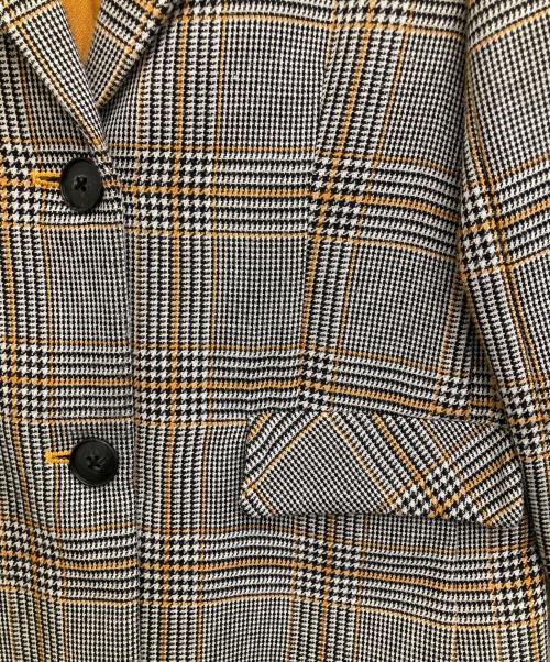 BEAMS Lights（ビームスライト）BEAMS Lights (ビームスライト) ダブルフェイスチェックコート ブラック×イエロー サイズ:36の古着・服飾アイテム