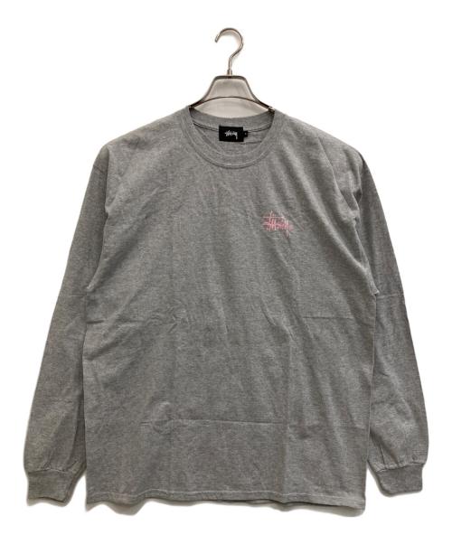 stussy（ステューシー）stussy (ステューシー) ロゴロングスリーブカットソー グレー サイズ:Sの古着・服飾アイテム