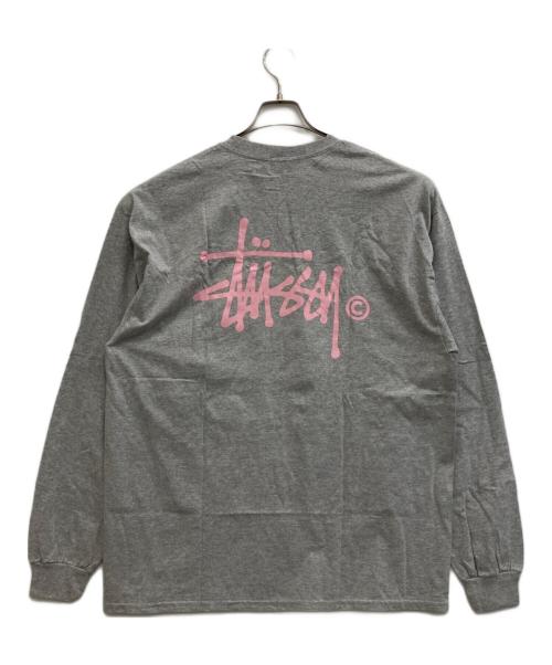 stussy（ステューシー）stussy (ステューシー) ロゴロングスリーブカットソー グレー サイズ:Sの古着・服飾アイテム