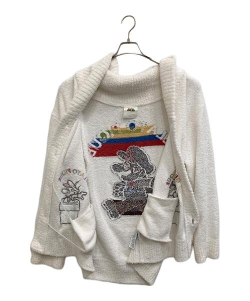 gelato pique（ジェラートピケ）gelato pique (ジェラートピケ) supermario ベビモコジャガードショールカーディガン ホワイト サイズ:M-Lの古着・服飾アイテム