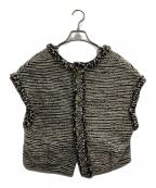 TOMORROW LANDトゥモローランド）の古着「ブリアンボーダーファンシー フロンタブルフリンジジレ」｜ホワイト