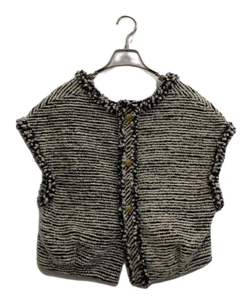 TOMORROW LAND（トゥモローランド）TOMORROW LAND (トゥモローランド) ブリアンボーダーファンシー フロンタブルフリンジジレ ホワイト サイズ:36の古着・服飾アイテム