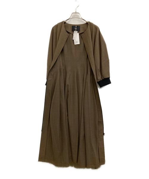 HART（ハート）Hart (ハート) 長袖ワンピース ブラウン サイズ:Fの古着・服飾アイテム