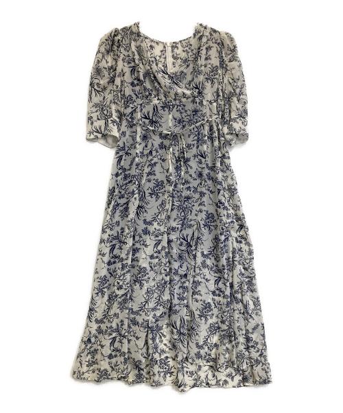 stola.（ストラ）stola. (ストラ) 半袖ワンピース ホワイト×ブルー サイズ:38の古着・服飾アイテム