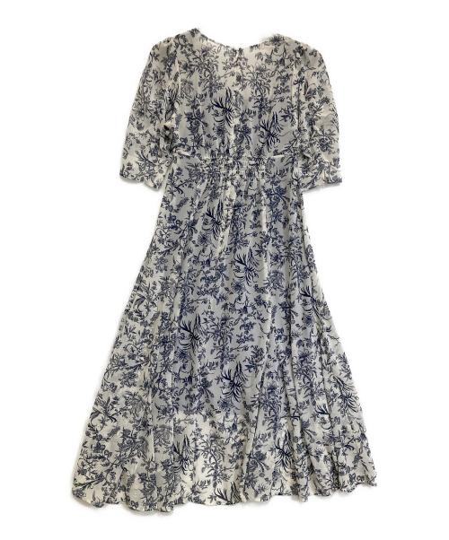 stola.（ストラ）stola. (ストラ) 半袖ワンピース ホワイト×ブルー サイズ:38の古着・服飾アイテム