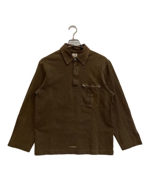 C.P COMPANY（シーピーカンパニー）C.P COMPANY (シーピーカンパニー) ハーフジップポロシャツ ブラウン サイズ:Sの古着・服飾アイテム