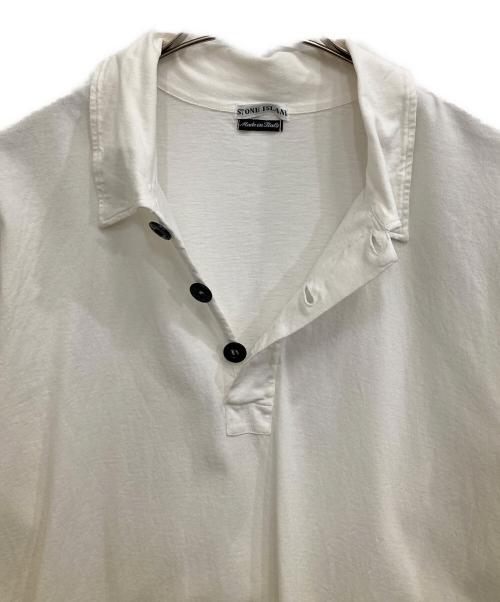 STONE ISLAND（ストーンアイランド）STONE ISLAND (ストーンアイランド) ポロシャツ ホワイト サイズ:Sの古着・服飾アイテム