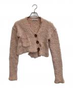 Acne studiosアクネ ストゥディオス）の古着「Cropped teddy cardigan」｜ピンク