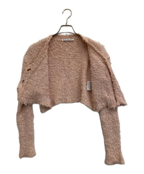 Acne studios（アクネ ストゥディオス）ACNE STUDIOS (アクネ ストゥディオス) Cropped teddy cardigan ピンク サイズ:XSの古着・服飾アイテム