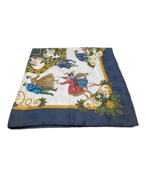 HERMES（エルメス）HERMES (エルメス) シルクスカーフ ネイビーの古着・服飾アイテム