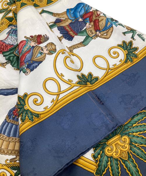 HERMES（エルメス）HERMES (エルメス) シルクスカーフ ネイビーの古着・服飾アイテム