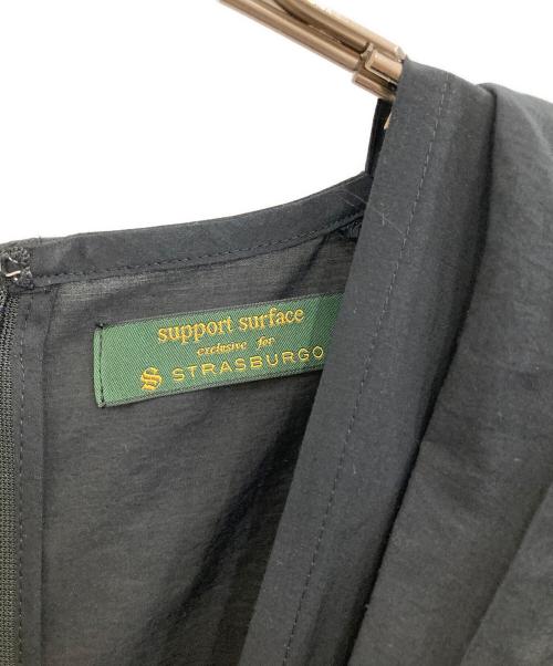 support surface（サポートサーフェス）support surface (サポートサーフェス) 半袖ワンピース ブラックの古着・服飾アイテム