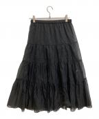 SLOBE IENAスローブ イエナ）の古着「シアーオーガンジーティアードスカート」｜ブラック